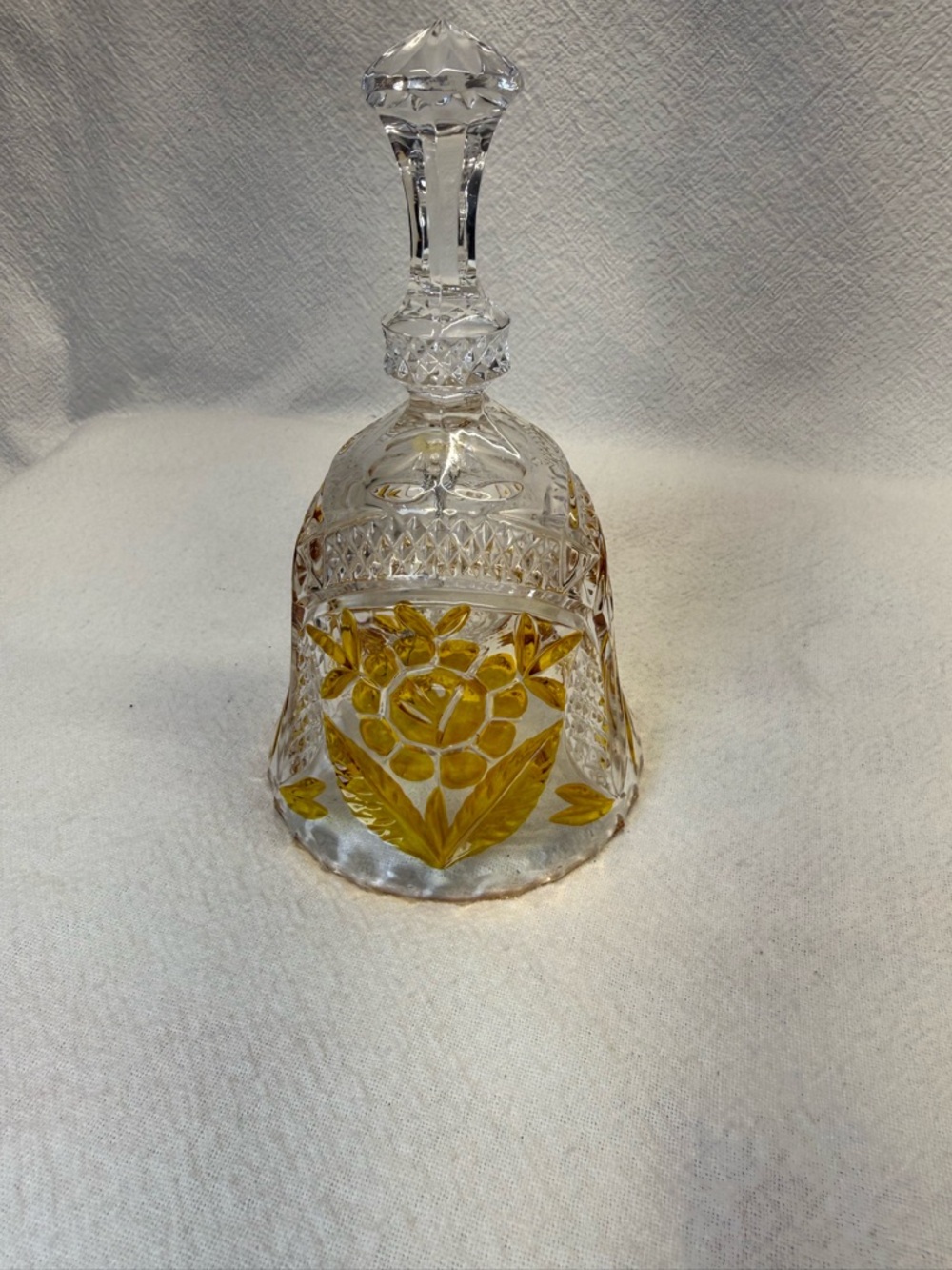 Lead Crystal VTG West German Craftsmanship, bell, hand cut diamond pattern Gift
